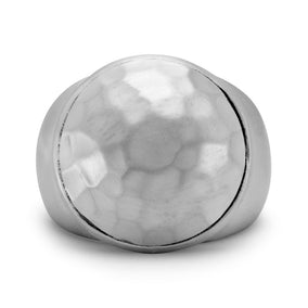 Matte Finish Hammered Ring