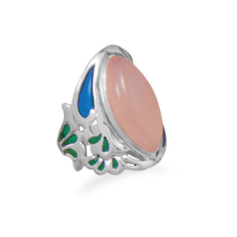 Ornate Pink Chalcedony Ring