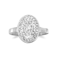 Oval Pave Crystal Ring