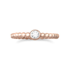 14 Karat Rose Gold Plated CZ Ring