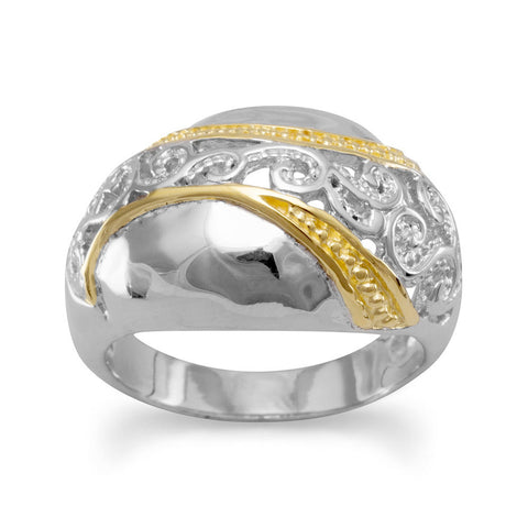 Two Tone Dome Ring