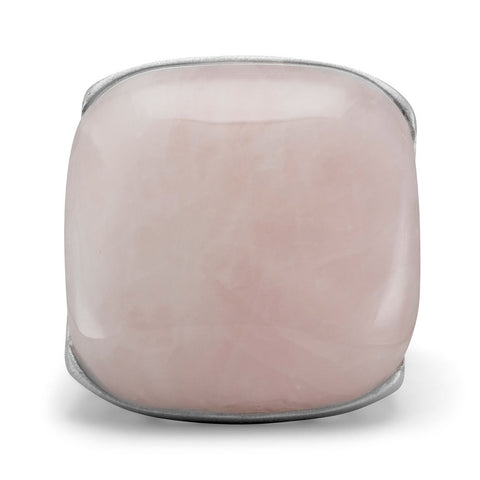 Rose Quartz Ring with Satin Finish