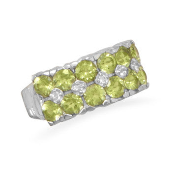 Peridot and White Topaz Ring