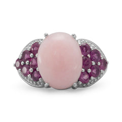 Rhodolite and Pink Opal Ring