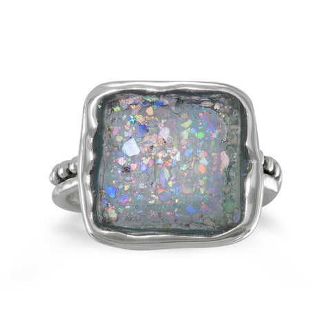 Square Roman Glass Ring