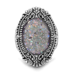 Ornate Oval Roman Glass Ring