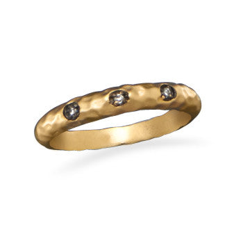 14 Karat Gold Plated CZ Ring