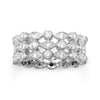 Rhodium Plated Triple Band CZ Ring