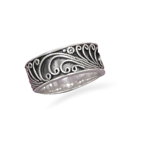 Oxidized Wire Swirl Design Band