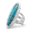 Oval Reconstituted Turquoise Ring