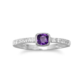Purple and Clear CZ Ring