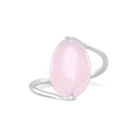 Oval Rose Quartz Ring