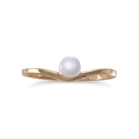 14 Karat Gold Plated Cultured Freshwater Pearl Ring
