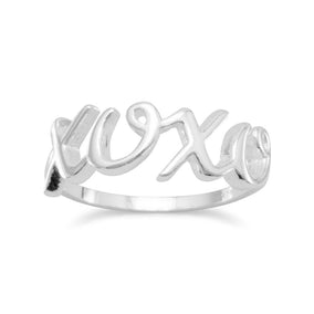 Polished Script "XOXO" Ring