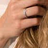 Rhodium Plated CZ Sideways Cross Ring