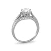 Rhodium Plated Solitaire CZ Ring