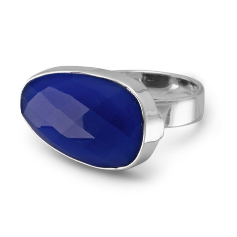 Freeform Blue Chalcedony Ring