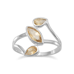 Citrine Split Band Design Ring