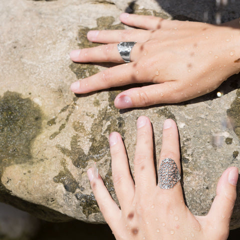 Hammered Open Design Ring