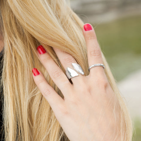 Hammered Open Design Ring