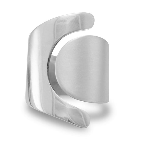 Polished and Satin Finish Wrap Ring