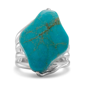 Diamond Shape Stabilized Turquoise Ring