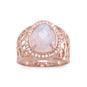14 Karat Rose Gold Plated Large Rainbow Moonstone Ring