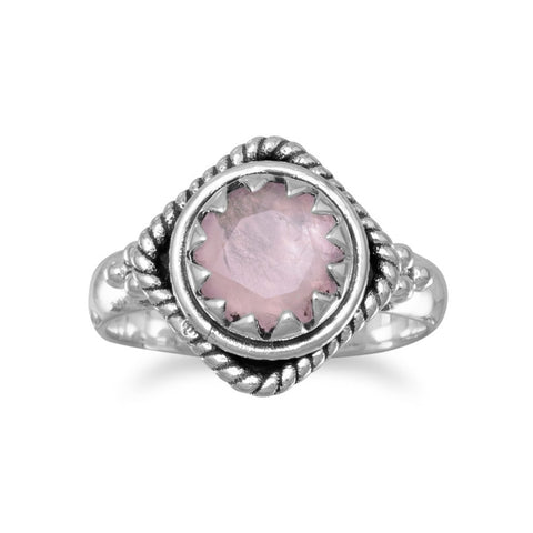 Oxidized Rose Quartz Ring