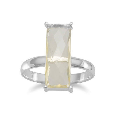 Faceted Lemon Quartz Ring