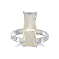 Faceted Lemon Quartz Ring