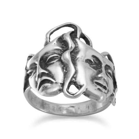 Oxidized Comedy/Tragedy Ring