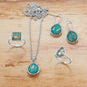 16" + 2" Freeform Faceted  Quartz over Turquoise Pear Drop Necklace