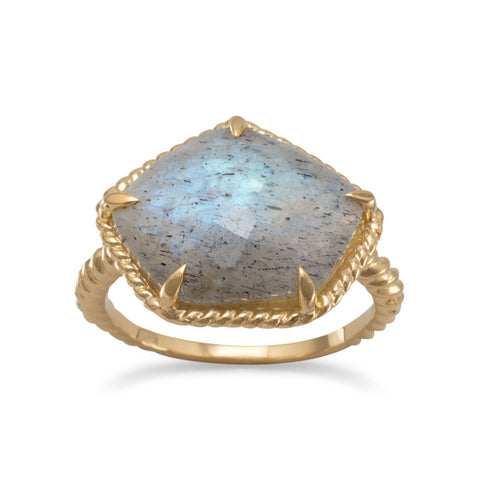 14 Karat Gold Plated Labradorite Ring