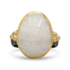 Two Tone Rainbow Moonstone Ring