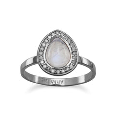 Midnight Collection Halo Ring With Gray Diamonds