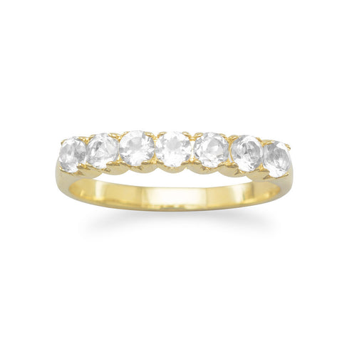 14 Karat Gold Plated White Topaz Ring