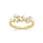 14 Karat Gold Plated Angular CZ Ring
