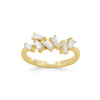 14 Karat Gold Plated Angular CZ Ring