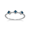 Rhodium Plated London Blue Topaz Ring