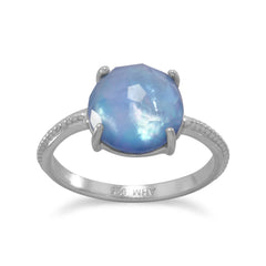 Rhodium Plated Triplet Ring