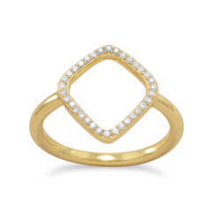 18 Karat Gold Plated Signity CZ Kite Design Ring