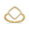 18 Karat Gold Plated Signity CZ Kite Design Ring