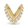18 Karat Gold Plated CZ "V" Ring