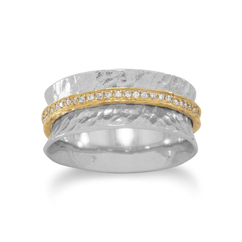 Two Tone CZ Center Band