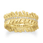 14 Karat Gold Plated CZ Feather Band