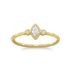 14 Karat Gold Plated Multishape CZ Ring