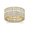 14 Karat Gold Plated 4 Row CZ Band