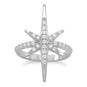 Rhodium Plated CZ Starburst Ring