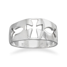 Cut Out Cross/Ichthys Ring
