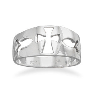 Cut Out Cross/Ichthys Ring